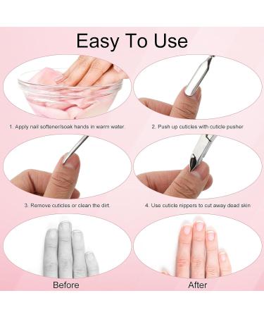 Yolev 3pcs Cuticle Trimmer with Cuticle Pusher 3 PCS Pink Nail Cuticle Nipper Professional Pedicure Manicure Nippers Rainbow Sharp Durable Pedicure Manicure Tools for Fingernails and Toenails - Buy Online on GoSupps.com