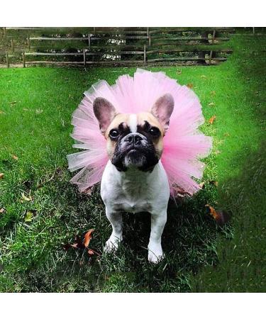 Aivtalk Dog Tutu Dress - Princess Cat Costume Clothes | Solid Color Tulle Skirt for Small Pets - M Pink - Buy Online on GoSupps.com