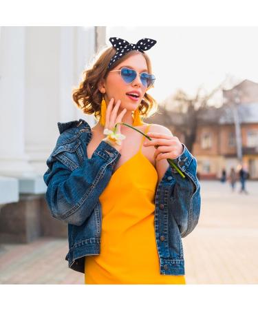 Buy Vintage Rockabilly Hair Bands - 4 Pcs Wide Headbands for Women | Dots Loop Hair Accessories in Black Pink Red Dark Blue - Buy Online on GoSupps.com