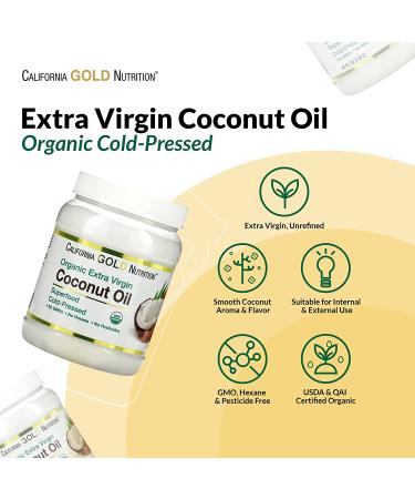 Certified USDA Organic Extra Virgin Coconut Oil 54 fl oz - Cold-Pressed, Non-GMO, Hexane & Pesticide Free - Buy Online on GoSupps.com