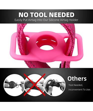 KONITY Reflective AirTag Dog Collar - Pink Nylon Collar for Small to Extra Large Dogs - Compatible with Apple AirTag 2021 - 8.7-15.8 Neck Size - Buy Online on GoSupps.com