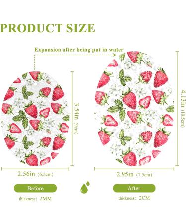 3-Pack Cleaning Kitchen Sponges Oval Bright Beautiful Strawberry Kitchen Cellulose Dishwashing Wood Pulp Cotton - Buy Online on GoSupps.com