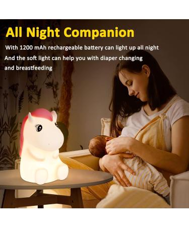 OkiyiD Pony Night Light | Horse Lamp for Nursery | Touch Control Dimmable Bedside Lamp | Rechargeable Horse Gifts for Girls | Birthday Gifts for Boys - Buy Online on GoSupps.com