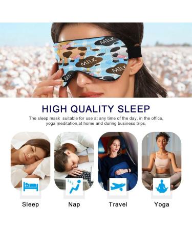 Shop Cute Cow Eye Mask - Light Blocking Sleep Mask with Adjustable Strap | Soft & Lightweight Blindfold for Men & Women - Perfect for Travel & Naps - Buy Online on GoSupps.com