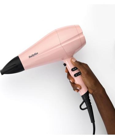 BaByliss Rose Blush 2200W Hair Dryer - Powerful Ionic Lightweight Dryer (Pink) - Buy Online on GoSupps.com