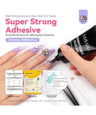 Saviland Nail Rhinestones Glue Gel - Clear Adhesive for DIY Nail Art Decorations - Buy Online on GoSupps.com