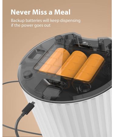 Petory Timed Automatic Cat Feeders - 4L Programable Dry Food Dispenser for Cats and Small Medium Dogs 6 Meals with Desiccant Bag Dual Power Supply 10S Voice Recorder White Regular Version - Buy Online on GoSupps.com