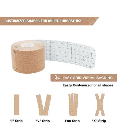 Buy Kinesiology Tape Precut - 4 Rolls Cotton Elastic Muscle & Joint Support Hypoallergenic Waterproof K Tape for Pain Relief | International Shipping - Buy Online on GoSupps.com