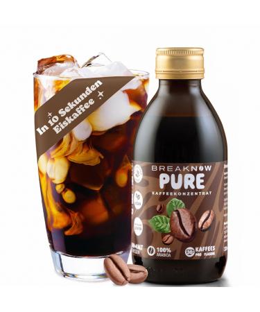 Breaknow - coffee concentrate - sugar -free - fluid - 100% Arabica - 30x portions - ice coffee - coffee syrup - Cold Brew - Preparation in 10 seconds - coffee for on the go at home pure (100% arabica pure coffee) 200 ml (1 Pack) - Buy Online on GoSupps.com
