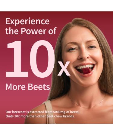 Buy Snap Supplements Nitric Oxide Beet Chews - Natural Energy Booster Sugar-Free Organic Beetroot & COQ10 - 60 Soft Chews for Healthy Blood Flow & Circulation - Buy Online on GoSupps.com