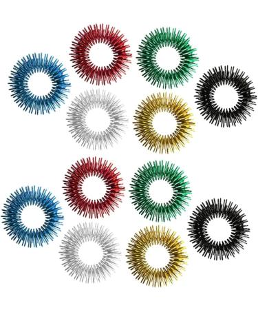 Healvian 12pcs Finger Massager - Acupressure Rings for Stress Relief & Hand Therapy | International Shipping Available - Buy Online on GoSupps.com