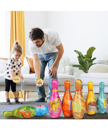 IWUTEFET Kids Dinosaur Bowling Set - Soft Foam 10 Pins and 2 Balls - Educational Indoor/Outdoor Game for Children - Fun Learning and Development Toy - Buy Online on GoSupps.com