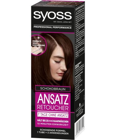  Syoss Syoss Chocolate Touch Up Approach Step 1 (3 x 60 ml) Semi-Permanent 7 Day Root-Free Colour Hair Colour for Quick and Easy Treatment - Buy Online on GoSupps.com