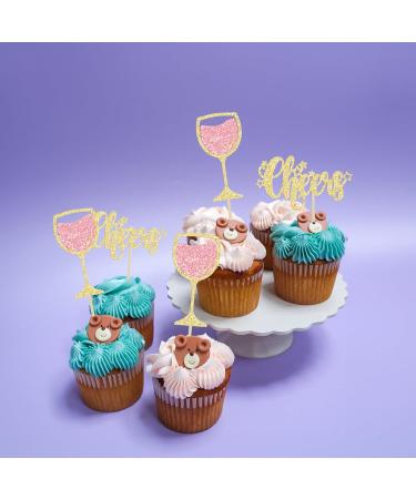 Gyufise 24Pcs Cheers and Beers Cupcake Toppers Glitter Beer Mug Cupcake Picks for Baby Shower Birthday Beers Festival Themed Party Cake Decorations Supplies Gold Rose Gold Style 1 Rose Gold - Buy Online on GoSupps.com