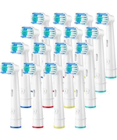 Aster Replacement Toothbrush Heads - 16 Pack, Compatible with Oral-B Braun Professional Electric Precision Clean Brush Heads Refill for 7000/Pro 1000/9600/ 5000/3000/8000 16 Count (Pack of 1)