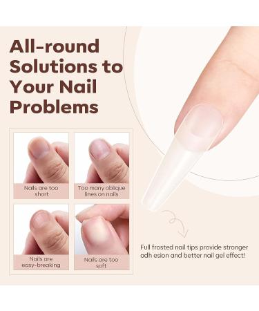 Modelones 500Pcs Long Coffin Clear Nail Tips - Full Cover Nail Extension Kit - Buy Online on GoSupps.com
