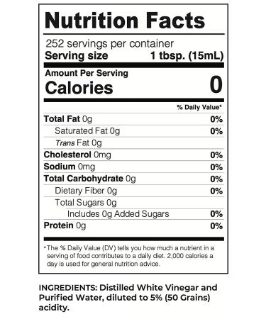 Lucyâ€™s Family Owned Natural Distilled White Vinegar - 1 Gallon (128 oz) - 5% Acidity - Buy Online on GoSupps.com
