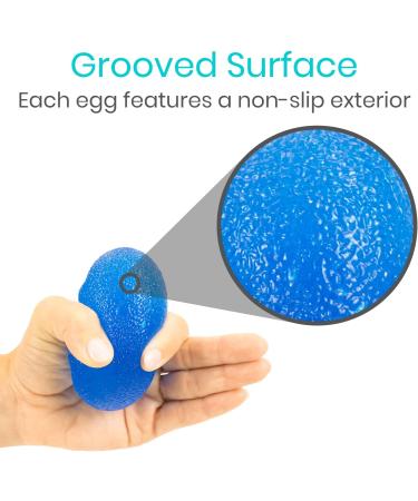 Vive Hand Squeeze Balls - Squishy Exercise Eggs Hand Therapy Stress Relief Arthritis  Grip Strength Therapy - Strength Trainer Equipment for Finger Wrist Carpal Tunnel - Squeezing Egg Trainer 4 - Buy Online on GoSupps.com