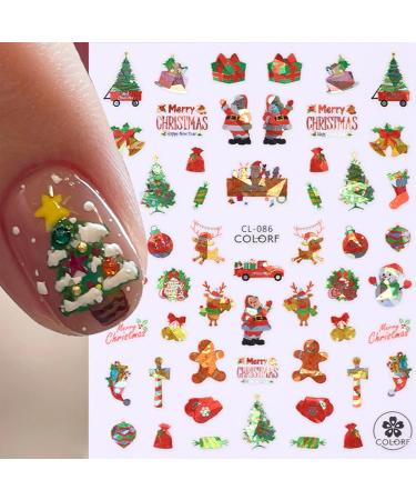 JMEOWIO 12 Sheets Christmas Nail Art Stickers Decals Self-Adhesive Snowflake Xmas Winter Holiday Deer Nail Supplies Nail Art Design Decoration Accessories - Buy Online on GoSupps.com