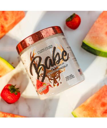 Babe Pre Workout powder for Women | Watermelon Splash | 6g Citrulline 2g Beta-Alanine 100mg Hyaluronic Acid 5mg Biotin and 5 other registered trademarked ingredients | 30 servings | 12.8 OZ - Buy Online on GoSupps.com