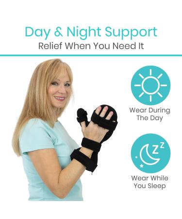 Vive Resting Hand Splint - Stroke Recovery Brace for Finger Straightening - Right & Left Wrist Immobilizer for Arthritis Tendonitis Carpal Tunnel Relief - Buy Online on GoSupps.com