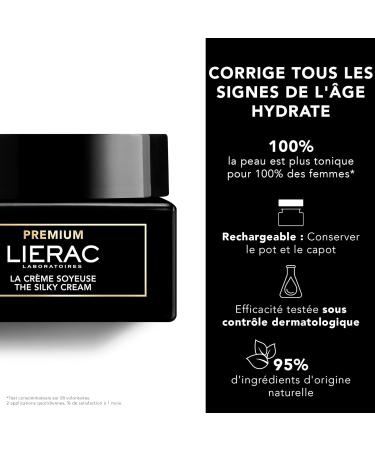 Lierac Premium Silky Cream - Age Defying Hydrating Face Moisturizer with Niacinamide & Hyaluronic Acid | Smooth & Tighten Skin - 50ml Jar - International Shipping Available - Buy Online on GoSupps.com