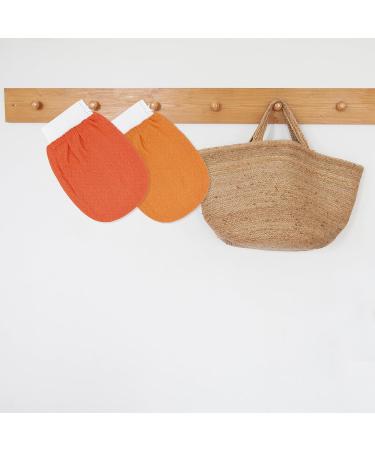 Exfoliating Gloves 3Pcs Body Scrub Glove Bath SPA Exfoliating Mitts Dual-Sided Deep Clean Exfoliation Scrubbing Mitt Dead Skin Remover Glove Deep Body Scrubber for Women and Men(Orange) - Buy Online on GoSupps.com