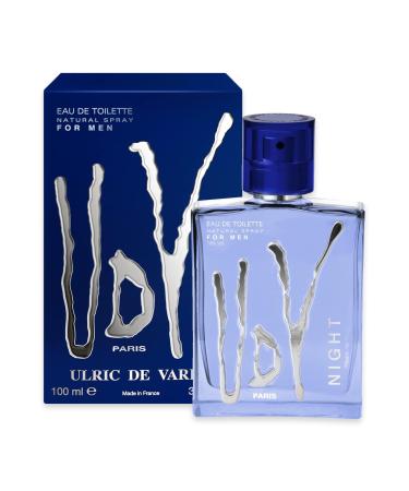 Ulric De Varens NIGHT - Eau De Toilette for Men - Captivating Enchanting and Luxurious- Easy to Love Manly and Notes of Bergamot Mandarin Pineapple and Cedar- Bold and Fearless Men - 3.4 Fl Oz
