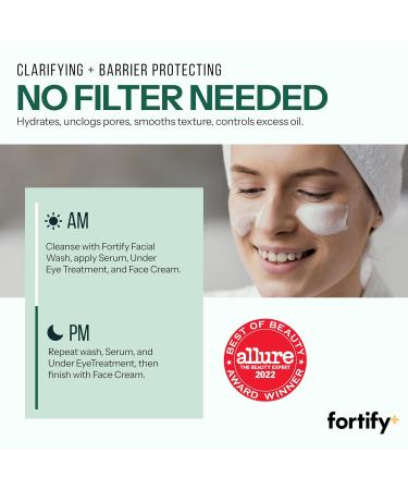 Fortify Skincare Facial Cleanser with Hyaluronic & Salicylic Acid 3-in-1: Detox, Treat, Boost Foaming Face Wash For Oily & Acne-Prone Skin Dermatologist Tested, Clean Beauty 5.07 Fl Oz - Buy Online on GoSupps.com