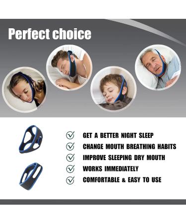 Evsfoex Anti Snoring Chin Strap for CPAP Users & Mouth Snorers - Snoring Solution Sleep Aid for Men and Women - Blue - Buy Online on GoSupps.com