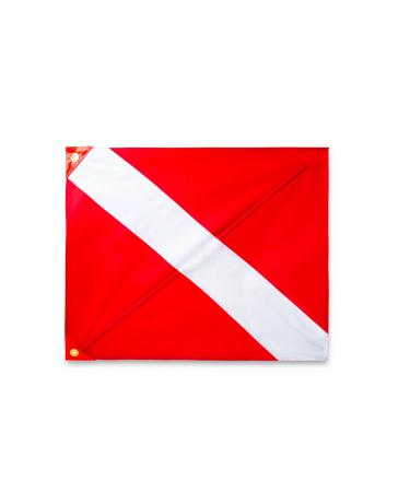 Dive Flag with Removable Stiffening Pole - 20 x 24 for Scuba Diving Spearfishing Freediving | Use with Float, Buoy, Boat, Flagpole | US Legal Size Diver Down Boat Flag