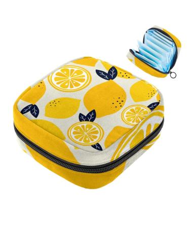 Menstruation pad bag with zipper women's napkin bag tampons collecting bags for women and girls (yellow fruit movement) Color 6
