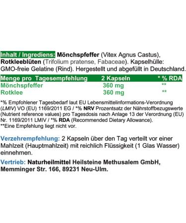Meno Balance Rotklee & Agnus Monk Pepper - Menopause Relief | 120 Harmony Capsules | Pure Isoflavones & Phytohormones - No Additives - Buy Online on GoSupps.com