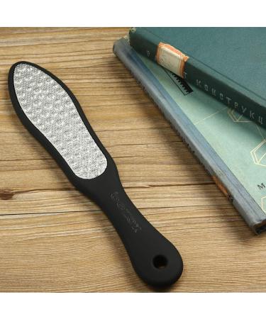 BEZOX Premium Double-Sided Foot File for Dead, Hard Skin & Callus Removal | Portable Foot Care Tool with Soft Silicone Handle | Heavy Duty Stainless Steel | Light Black - Buy Online on GoSupps.com