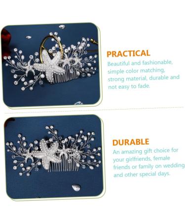 Angoily Starfish Side Hair Comb Bridesmaid Hair Accessories Women's Hair Clips Bridal Hair Pin Beach Wedding Hair Comb Rhinestone Bridal Hair Jewelry Sweet Headgear Wig Banquet Alloy - Buy Online on GoSupps.com