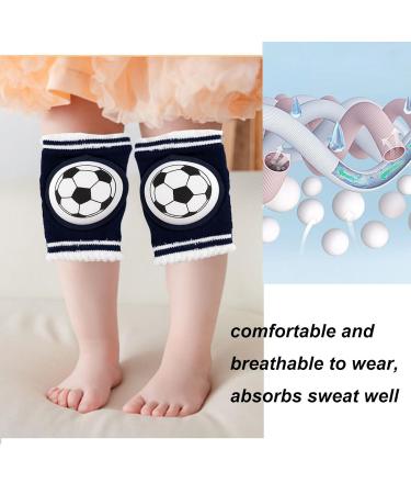Football Pattern Navy Blue Knee Pads for Kids - Protective Crawling Knee Pads for Safety - Buy Online on GoSupps.com