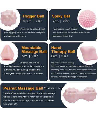 Tezewa Fascienball Massage Ball Set - 5 Premium Balls for Stress Relief & Muscle Relaxation | Peanut Spiky Lacrosse & Acupoint Massage Balls - Buy Online on GoSupps.com