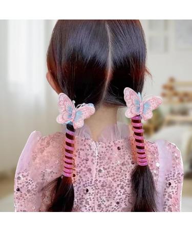 Hair Ties Colorful Telephone Wire Hair Bands For Girls Telephone Lines Hair Bands Ponytail Holder For Girls Kids Teens Pink - Buy Online on GoSupps.com