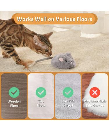 Pawthquake Interactive Cat Mouse Toy - Robotic Mice with Feather Wand & Electric Ball for Indoor Cats/Kittens | USB Rechargeable & Random Movement - Hunting Simulation - Buy Online on GoSupps.com