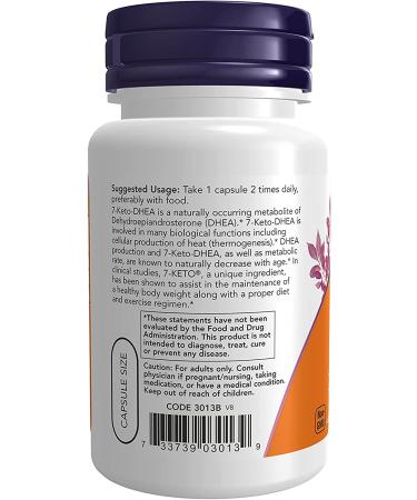 Now Supplements 7-Keto 100mg Veg Capsules - Weight Management Support - Buy Online on GoSupps.com