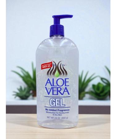 Aloe Vera Gel (24 oz) pack 2 Pure Stabilized Aloe Vera Gel for Face Hair & Body Soothing Sunburn Relief Hydration & Skin Repair No Added Colors or Fragrances. - Buy Online on GoSupps.com