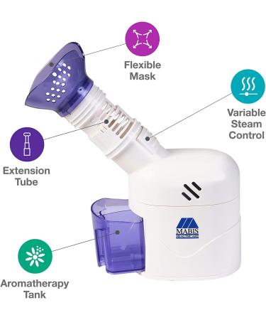 MABIS Facial Steamer & Inhaler: FSA Eligible Vaporizer with Aromatherapy Diffuser for Sinus Relief, Congestion, Colds & Coughs - Buy Online on GoSupps.com