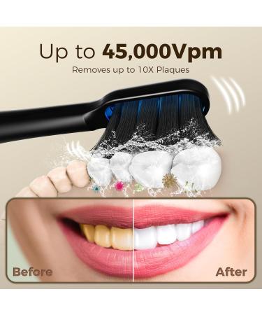 Sonic Electric Toothbrush for Adults - Power Whitening | Includes Holder Travel Case 2 Brush Heads 45 000 VPM Smart Timer & IPX7 Waterproof - Buy Online on GoSupps.com
