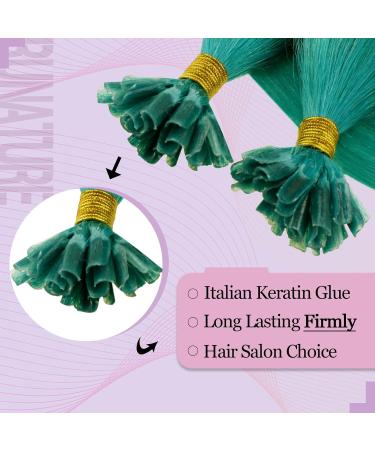 Runature U Tip Extensions Real Hair - 14 Blue Green Fusion Bondings | 20g 25 Strands U Tip Hair Extensions #Teal - Buy Online on GoSupps.com
