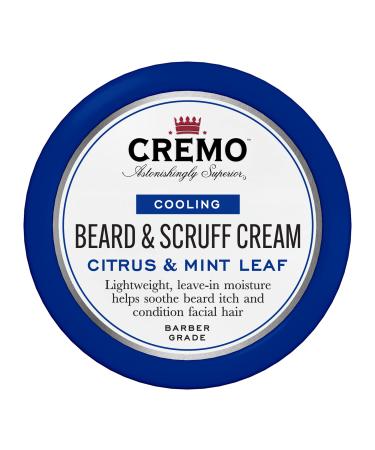 Cremo Beard & Scruff Cream, Cooling Citrus & Mint Leaf, 4 oz - Soothe Beard Itch, Condition and Offer Light-Hold Styling for Stubble and Scruff (Product Packaging May Vary)