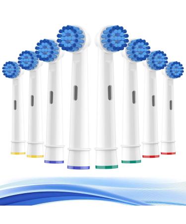 THISONG Sensitive Replacement Brush Heads for Oral B Braun Electric Toothbrush Soft Bristles Provide A Comfortable and Gentle Brushing Experience for Sensitive Gums Pack of 8 8 Pcs Sensitive Clean