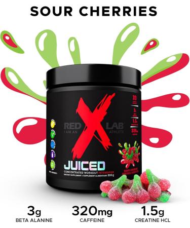 Red X Lab Juiced Pre-Workout Powder Pumps & Strength Hyper Concentrate L-Citrulline Beta Alanine For Men & Women 33 Servings (Sour Cherry 200g) Sour cherry 200g - Buy Online on GoSupps.com