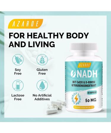 NADH 50mg High-Dose with Coenzyme Q10 | Cellular Energy & Antioxidant Support | 180 Capsules (3-Pack) - Buy Internationally - Buy Online on GoSupps.com