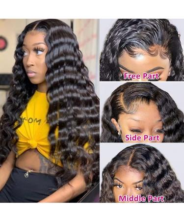 24 Inch Brazilian Virgin Loose Wave Lace Front Wig | Pre Plucked 13x4 HD Lace Frontal Wig for Black Women - 180% Density - Buy Online on GoSupps.com