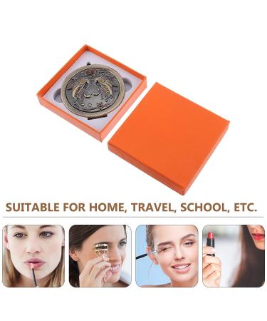 Lurrose Vintage Foldable Mini Makeup Mirror - Portable Metal Round Dual Sided Vanity Mirror for Women - Compact Travel Accessory - Buy Online on GoSupps.com